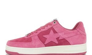 A Bathing Ape Bape Sta Low Sprinkle Pink Suede